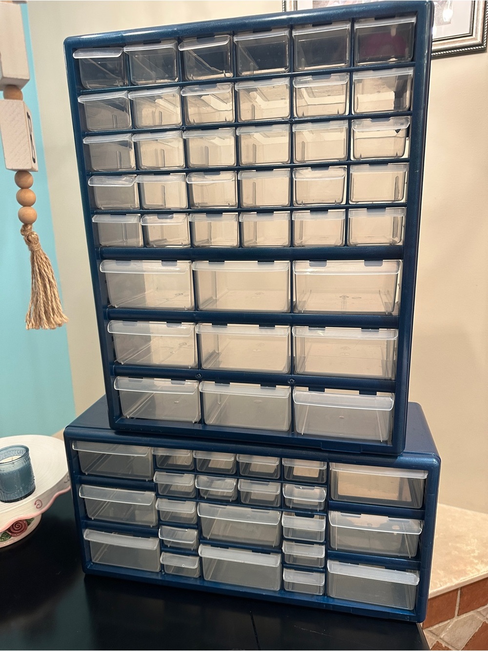 Blue Plastic Multi-Drawer Storage Organizer - Home Storage & Organization